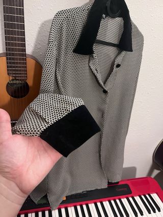 Camisa vintage CANAL estampada terciopelo