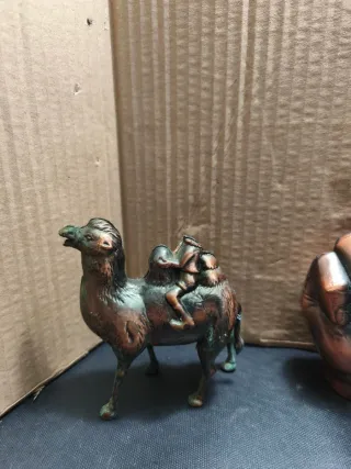 Lote 3 mecheros figuras bronce