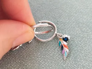 Pendientes aro pluma plata de ley