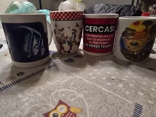 Set 4 Tazze Ceramica Multicolor