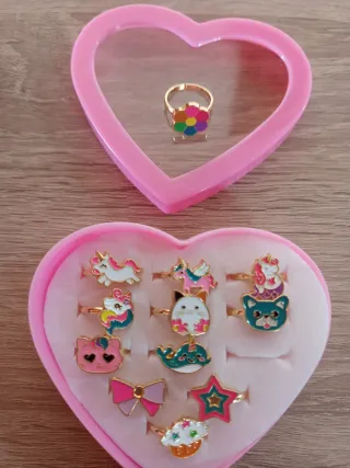 Anillos Corazón Niña Ajustables