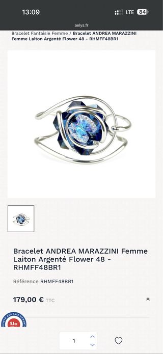 Pulsera Swarovski Azul y Plateada