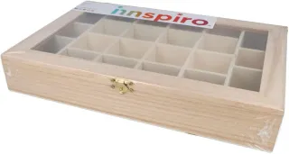 INNSPIRO 209 - Caja vitrina expositor madera de balsa 33x22x5,5cm