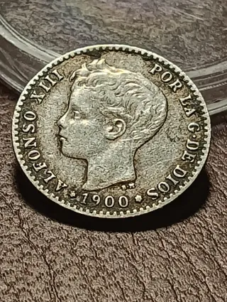 Moneda 50 céntimos Alfonso XIII 1900 Plata