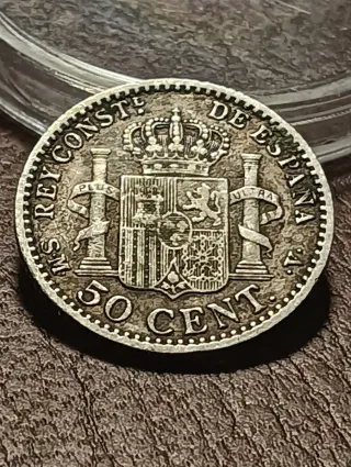 Moneda 50 céntimos Alfonso XIII 1900 Plata