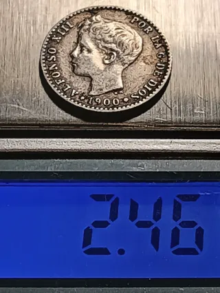 Moneda 50 céntimos Alfonso XIII 1900 Plata