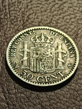 Moneda 50 céntimos Alfonso XIII 1900 Plata