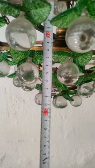 Lámpara antigua Pedro Tendero cristal bohemio