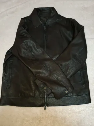 Chaqueta Piel Hombre Massimo Dutti Negra para l