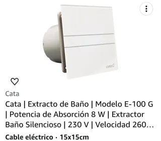 Extractor de baño CATA Modelo E-100 G