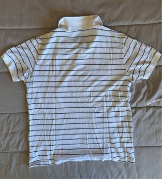 Polo uomo a righe bianche e grigie