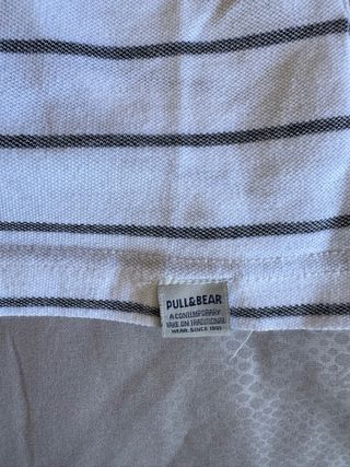 Polo uomo a righe bianche e grigie