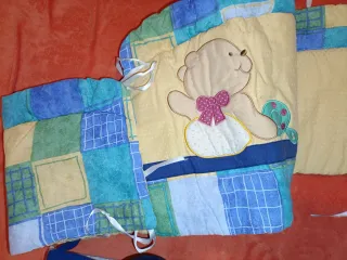 Chichonera y edredón para cuna oso