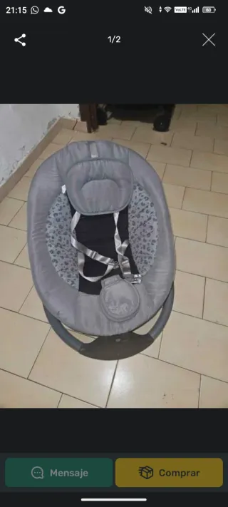 Columpio para bebé gris