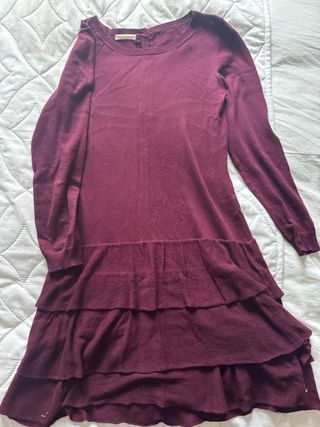 Vestido POEM punto fino corto morado Talla S