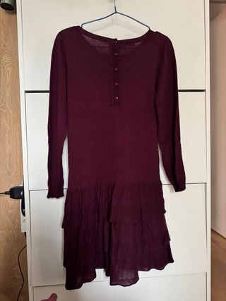 Vestido POEM punto fino corto morado Talla S