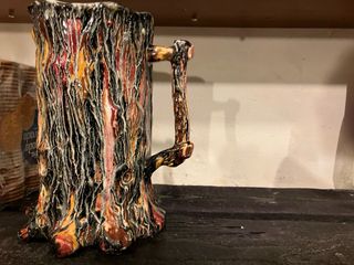 Jarra y 6 Tazas Cerveza Tronco Cerámica