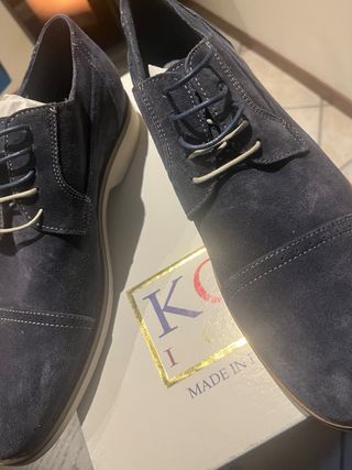 Scarpe uomo scamosciate blu
