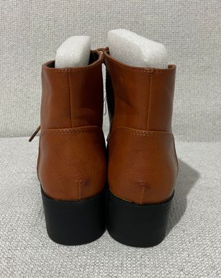 Botines Mujer Con Cordones Talla 39 Marrones