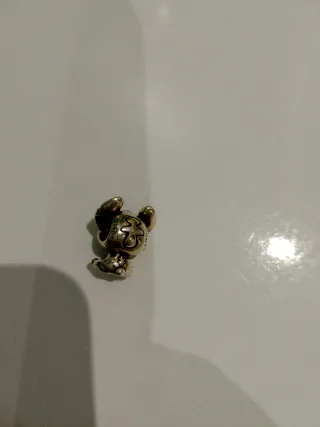 Charm perro plata y rosa