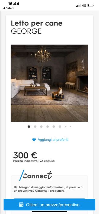 Lettino per cane stile Luigi XV