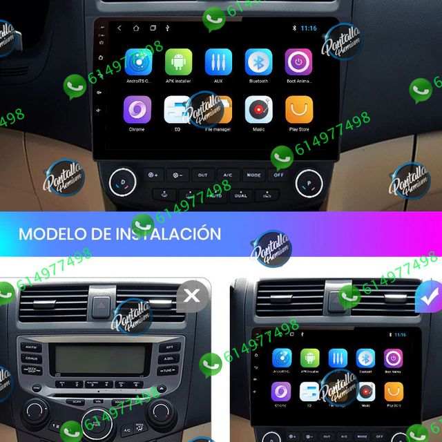 Radio Pantalla CARPLAY GPS USB para Honda Accord 7