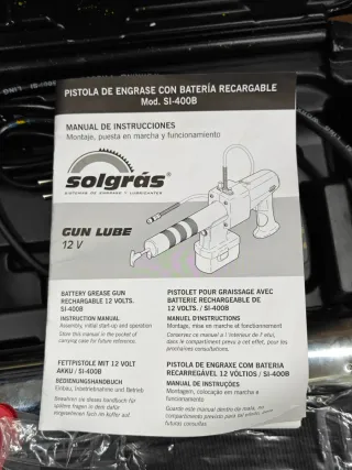 Pistola de engrase Solgrás con batería
