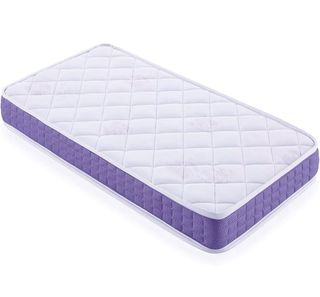 Colchón cuna blanco y morado