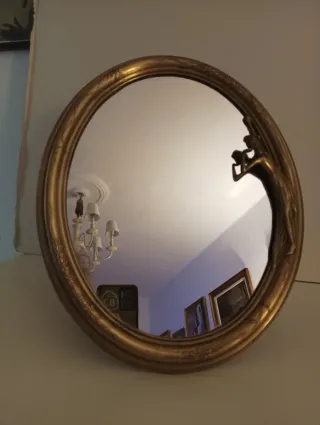 Espejo bronce tocador figura mujer