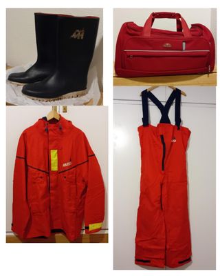 Impermeable náutico: chaqueta, peto, botas + bolsa