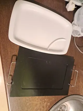 Plato de cerámica para servir con bandeja