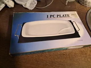 Plato de cerámica para servir con bandeja