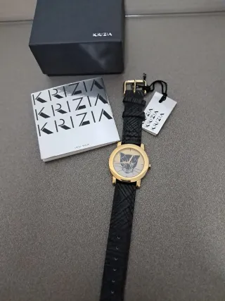 Orologio Krizia Vintage Pantera Oro Nero