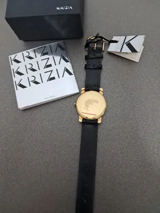 Orologio Krizia Vintage Pantera Oro Nero