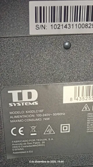 TV TD Systems 40 K40DLC16F