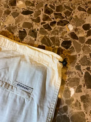 Pantalones Desigual Rectos Beige Sweet