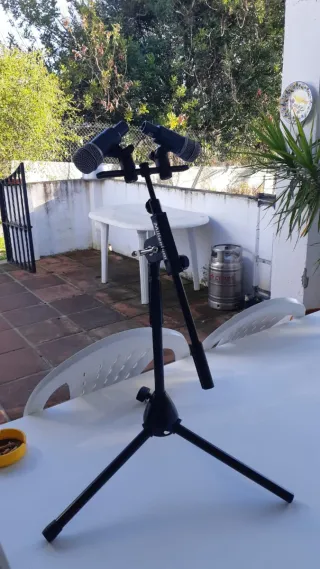 Trípode con jirafa y 2 micros