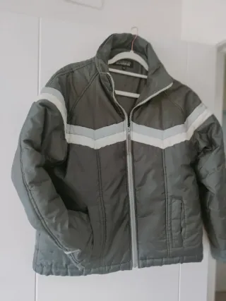 Chaqueta Champion Gris y Blanca Talla XL