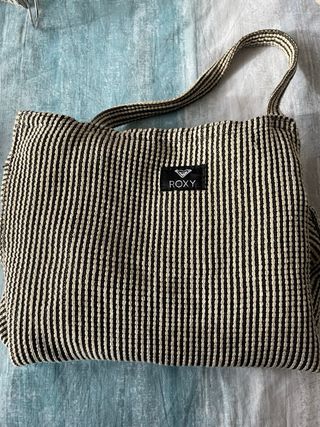 Bolsa Tote Roxy Rayas Blanco y Negro