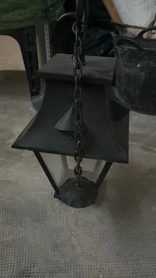 Farol colgante metal y cristal