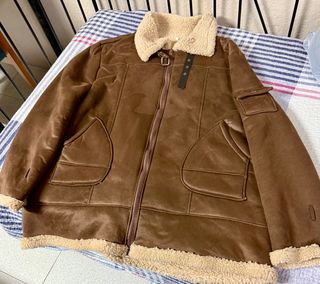 Chaqueta Aviador Marrón y Beige