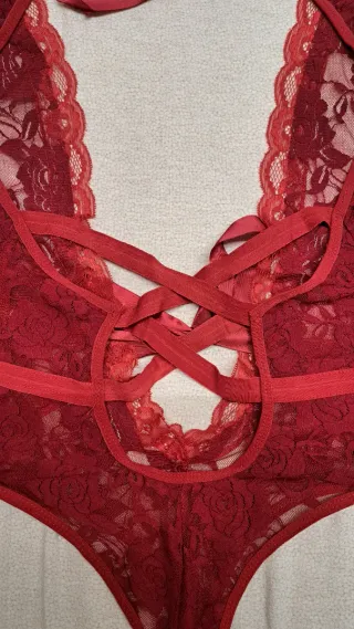 Body sexy pizzo rosso