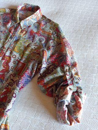 Vestido camisero estampado multicolor XL