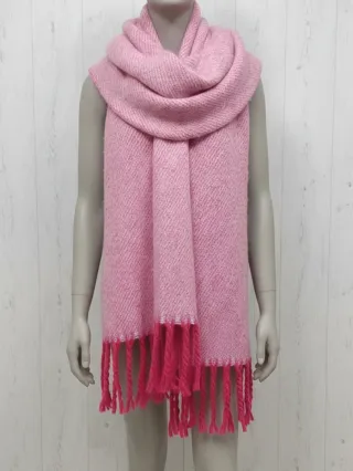 Sciarpa Maxi Maglia Rosa Melange Caldissima