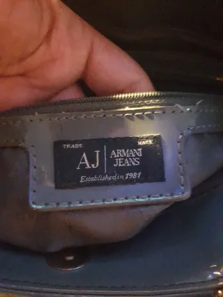 Bolso Armani Jeans Gris Charol