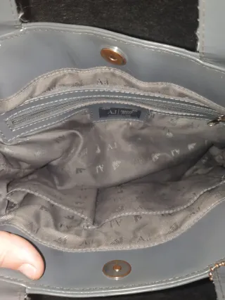 Bolso Armani Jeans Gris Charol