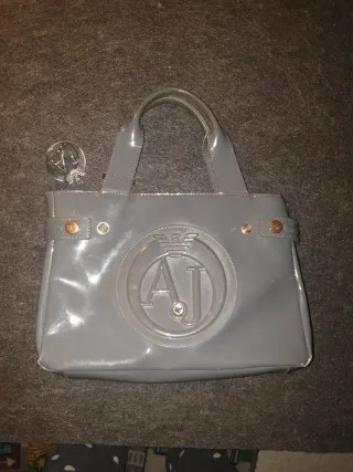 Bolso Armani Jeans Gris Charol