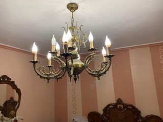 Lámpara de comedor metal dorada