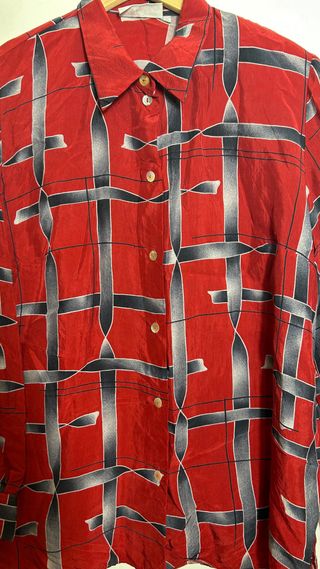 Camisa  Hombreras Vintage Rojo Cuadros Unisex