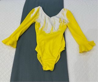 Traje Flamenca Niña Amarillo Lunares
